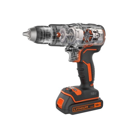 Perceuse à percussion 18V Brushless + Batterie lithium 1.5 Ah Black & Decker