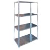 Etagère 4 tablettes L75xP30xH150 cm Acier zingué Résistance 40kg BRIXO