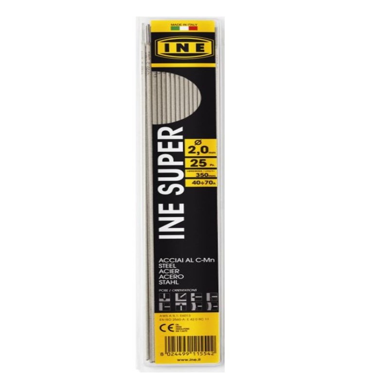 Lot de 25 Electrodes Acier 2 x 350mm Baguettes enrobées Soudure toutes positions INE
