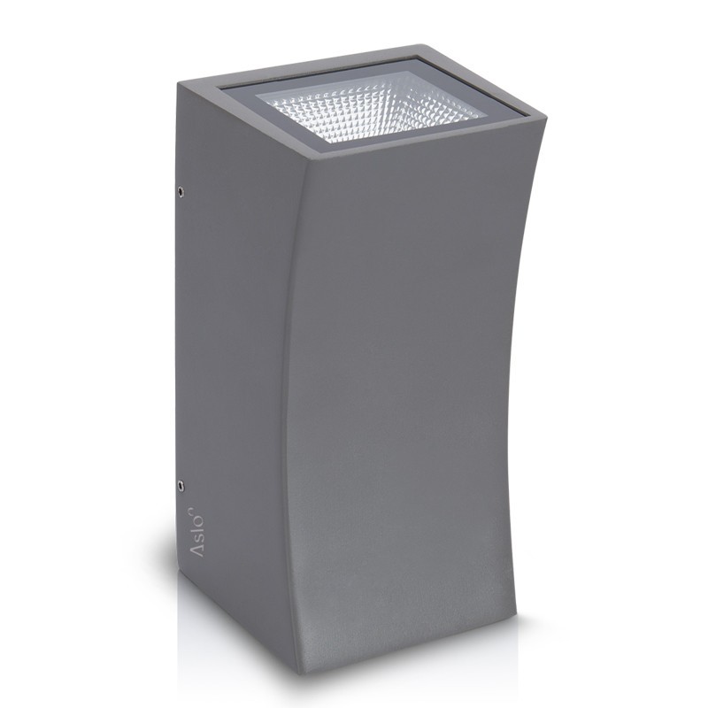Applique murale extérieure Lampe LED 2x7W 6000K Blanc froid IP65 ASLO