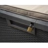 Coffre de jardin en résine 560 Litres Gris Anthracite Cousin inclus Effet rotin L147xP72xH65 cm TOOMAX