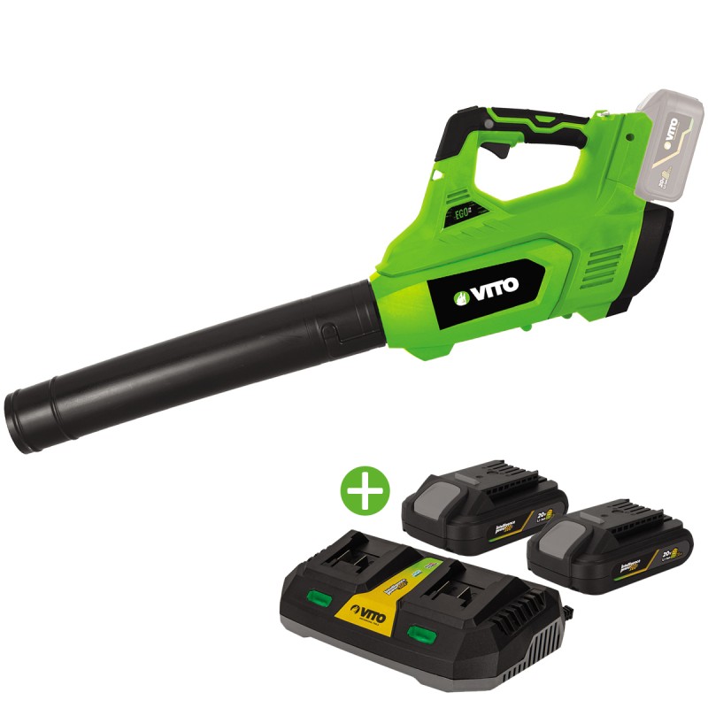 Souffeur de jardin 20V EGO LI 40V + 2 Batteries lithium 4AH + Chargeur DOUBLE VITO