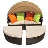 Canapé modulable avec toit pare soleil Coussins Mobilier de jardin Fauteuil de jardin ALCOVA