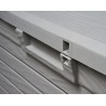 Coffre de Jardin Résine 550 Litres GRIS Effet bois FLORIDA 147 x 72 x 60 cm Haute résistance UV TOOMAX