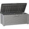 Coffre de Jardin Résine 550 Litres GRIS Effet bois FLORIDA 147 x 72 x 60 cm Haute résistance UV TOOMAX
