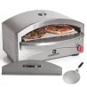 Four à pizza à gaz 4800W Cuisson pierre réfractaire 250 à 400°C Spatule Incluse KEMPER