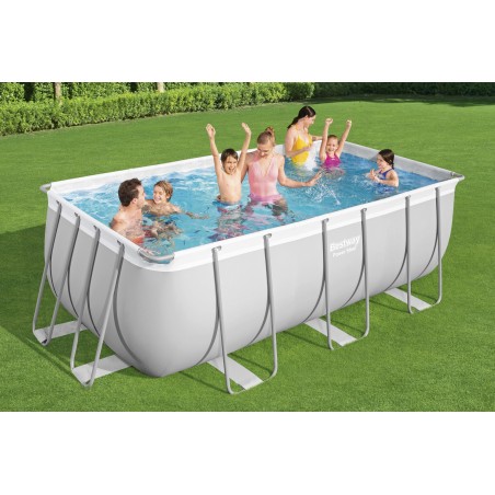 Piscine hors sol Rectangulaire BESTWAY 412 x 201 x 122 cm Pack complet Piscine tubulaire + Accessoires de piscine