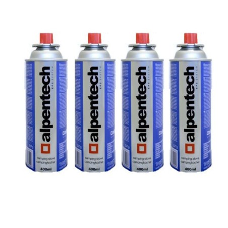 Réchaud à gaz INOX 2200W MONT BLANC + 4 Cartouches de gaz Camping ALPEN