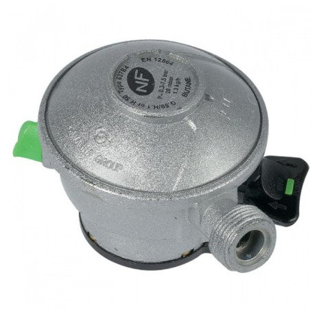 Pack Tuyau gaz 1.00 m + Détendeur Butane clip Quick-On Valve Diam 27mm BUTAGAZ Avec Sécurité stop gaz