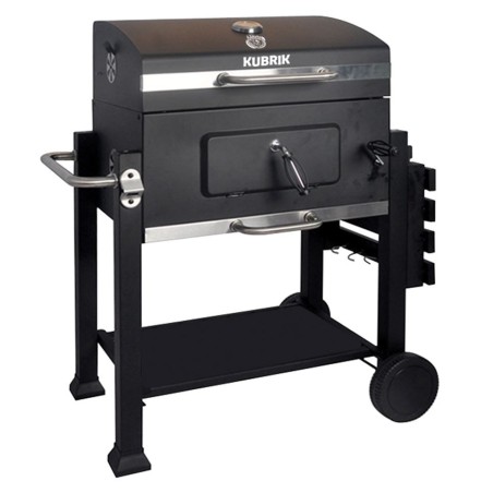 Barbecue charbon de bois KUBRIK BBQ à Couvercle Thermostat Tiroir de cendres 2 roues et 2 pieds
