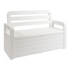 Coffre de Jardin en résine 270 Litres BLANC Effet bois 132 x 58 x H89 cm Protection Anti UV TOOMAX