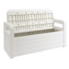 Coffre de Jardin en résine 270 Litres BLANC Effet bois 132 x 58 x H89 cm Protection Anti UV TOOMAX