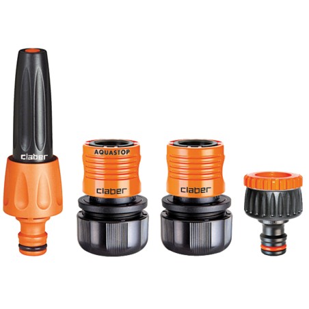 Kit arrosage 4 Pièces Raccord rapide 15mm1/2" Système d'arrosage CLABER