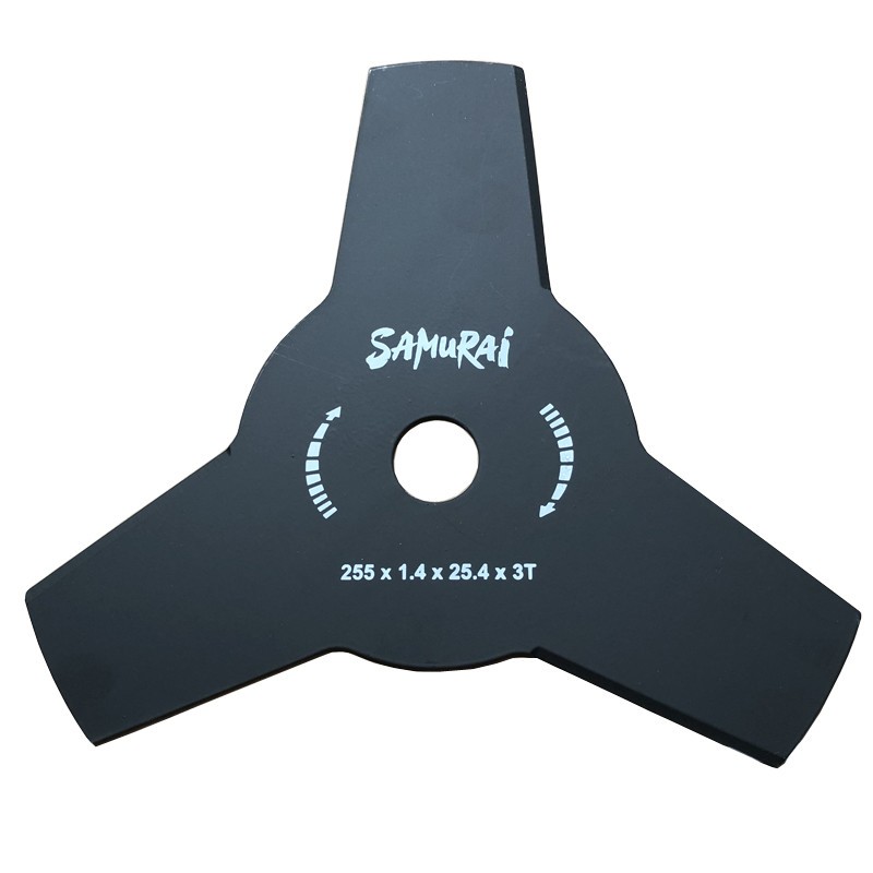 Lame pour débroussailleuse 3 dents  Ø 255 mm Alésage Ø25.4mm Acier Carbone SAMURAI