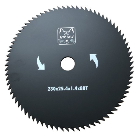 Disque pour débroussailleuse 80 dents Ø 230 mm  Alésage Ø25.4mm Acier Carbone GREENCAT