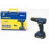 Perceuse visseuse à percussion 20V Brushless Batterie lithium 2,0Ah + 11 Accessoires Malette GOODYEAR