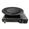 Barbecue gaz Grill 2en1 Réchaud gaz piezo 2200W + Grille + 4 cartouches gaz 250g Butane Camping ALPEN