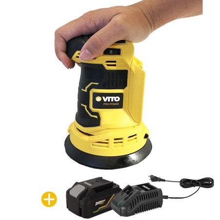 Ponceuse Excentrique Orbitale 20V EGO LI 125mm+ Batterie lithium 6AH + Chargeur Rapide VITO