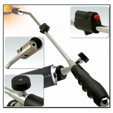 Desherbeur thermique piezo Chalumeau gaz + 4 Recharges gaz KEMPER