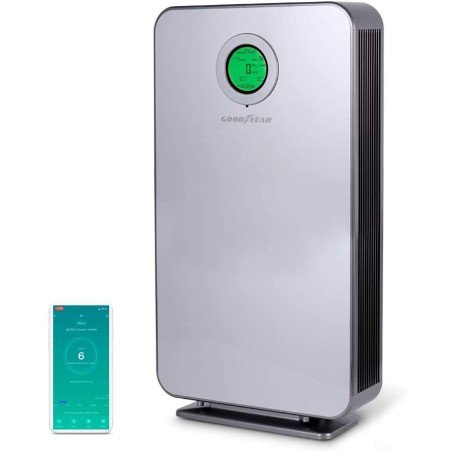 Purificateur d'air 40W Filtre HEPA Elimine 99.9% des bactéries jusqu'à 152 m² Lampe UV GOODYEAR