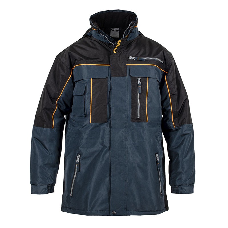 Parka de travail Taille L Bleu et noir Veste Imperméable Polyester et PVC VITO
