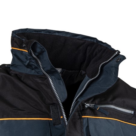 Parka de travail Taille XL Bleu et noir Veste Imperméable Polyester et PVC VITO
