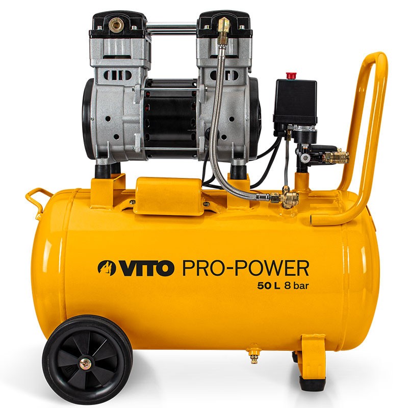 Compresseur d'air Silencieux 50 Litres 1.5 CV 1100W 8 bar VITO