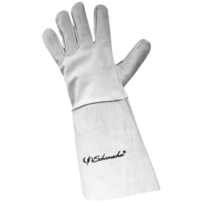 Gants de soudeur Anti-chaleur peau de chèvre Taille 10 Manchette confort 15 cm Schumacher