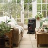 Poêle à gaz Fonte véritable 3.4KW NOIR Chauffage au gaz avec Effet feu de bois Provence UNIVERSAL