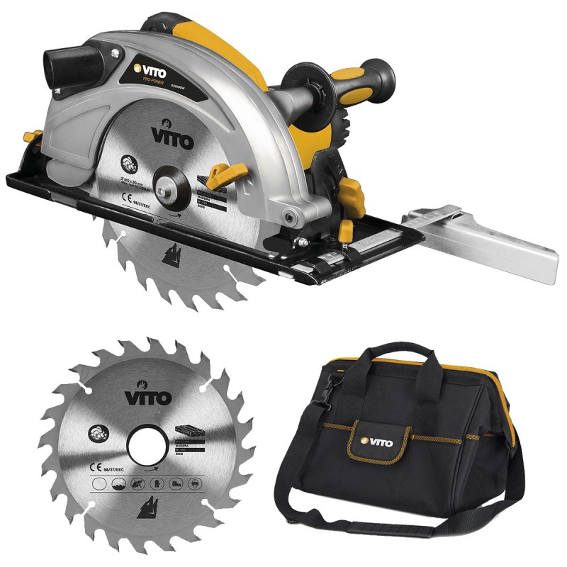 Scie circulaire  2100W + 2 Lames pour scie Ø 235 mm Sacoche à outils VITO