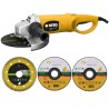 Pack Meuleuse d'angle 2200W + 3 disques à meuler Ø 230mm Pierre Marbre Granit VITO