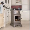 Poele à gaz 3,4KW Fonte véritable Provence Marron miel + Tuyau gaz + Detendeur gaz butane UNIVERSAL
