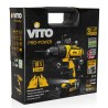 Perceuse visseuse sans fil 18V + 2 Batteries Lithium 2.0Ah Mallette Professionnelle de 18 accessoires de vissage et perçage VITO
