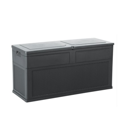 Coffre de Jardin en résine 320 Litres NOIR ANTHRACITE 119 X 46 X 60 cm Protection Anti UV TOSCANE TOOMAX