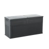 Coffre de Jardin en résine 320 Litres NOIR ANTHRACITE 119 X 46 X 60 cm Protection Anti UV TOSCANE TOOMAX