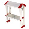 Escabeau 2 marches Marche-pied Aluminium Charge 125 kg Pliable Pieds anti-dérapants BRIXO