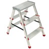 Escabeau 3 marches Marche-pied Aluminium Charge 125 kg Pliable Pieds anti-dérapants BRIXO