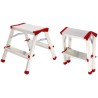 Escabeau 2 marches Marche-pied Aluminium Charge 125 kg Pliable Pieds anti-dérapants BRIXO
