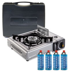 Réchaud à gaz 2200W INOX +...
