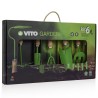 Kit 6 outils de jardin Kit jardinier Acier S235 Manche en bois de hêtre VITO