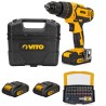 Perceuse sans fil 18V 2 Batteries Lithium 2Ah + Chargeur + Coffret de vissage 32 pièces VITO