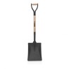 Pack 4 outils de jardin Acier Manche en Bois Fourche + Pelle carrée + Pelle ronde + Bêche VITO