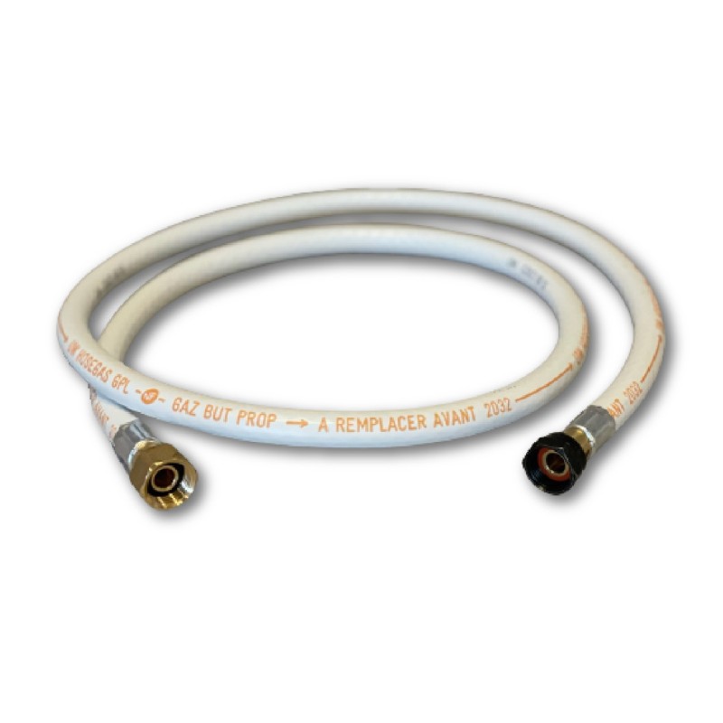 Tuyau gaz butane/propane Souple 1.50 m raccords à visser 20/150 et G1/2 Standard