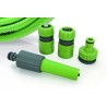 Kit d'arrosage jardin PVC renforcé 20 m diam 15mm lance multi jet +2 raccords + nez de robinet VITO