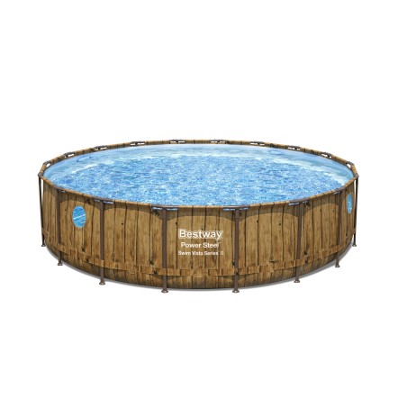 Piscine tubulaire ronde Ø 549 x 122 cm Hublots Echelle Bâche 4 saisons BESTWAY