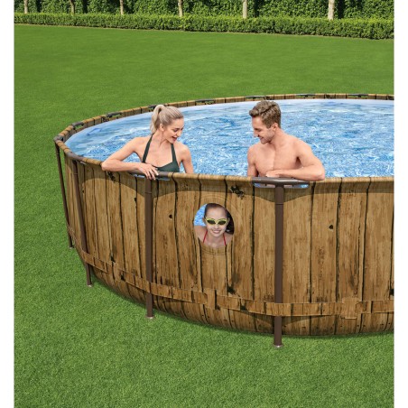 Piscine tubulaire ronde Ø 549 x 122 cm Hublots Echelle Bâche 4 saisons BESTWAY