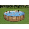 Piscine tubulaire ronde Ø 549 x 122 cm Hublots Echelle Bâche 4 saisons BESTWAY