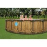 Piscine tubulaire ronde Ø 549 x 122 cm Hublots Echelle Bâche 4 saisons BESTWAY