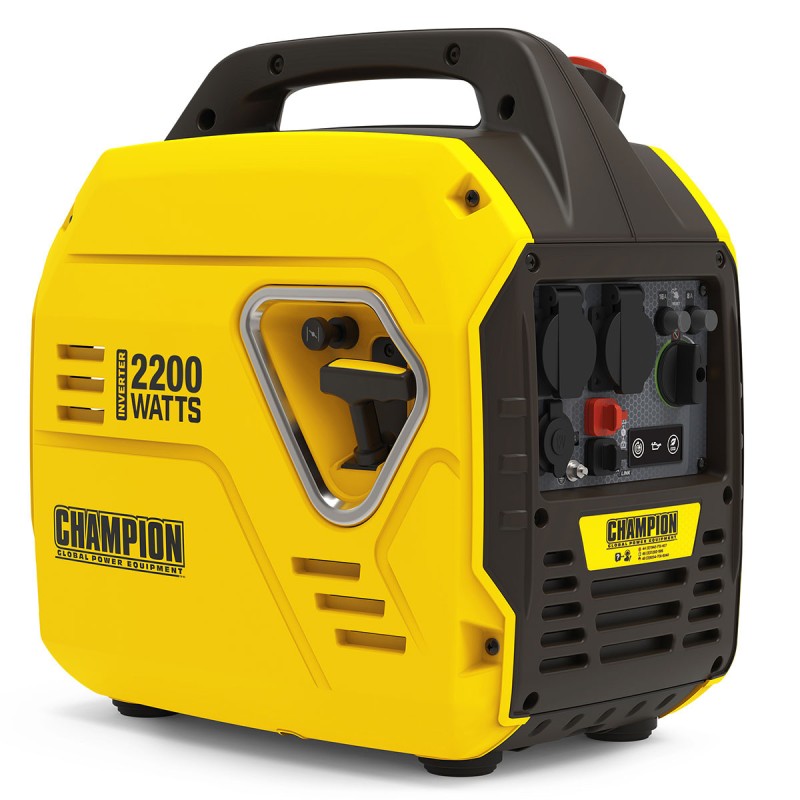 Groupe electrogène Silencieux 2200W Inverter Moteur 4T essence 79 Cm3 CHAMPION Protection AVR Autonomie + 10 heures Generateur