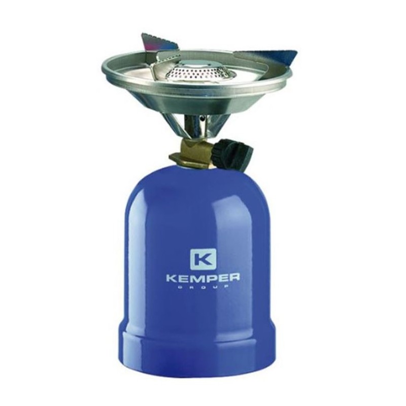 Réchaud à gaz camping 2200W Coque Acier Réchaud pour cartouche gaz 190g KEMPER